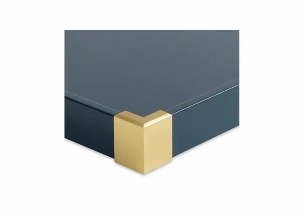 Trays - ANDELA - Lacquer tray with brass corners - MAI HOME DECOR