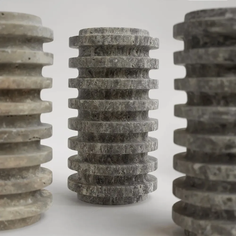 Platter and bowls - SILVER TRAVERTINE LAYER VASE - KIWANO CONCEPT