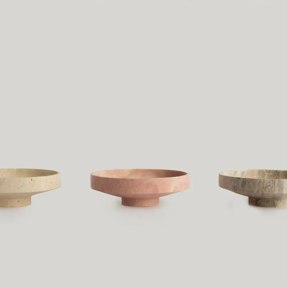 Plats et saladiers - PINK MARBLE NARROW BOWL - KIWANO CONCEPT