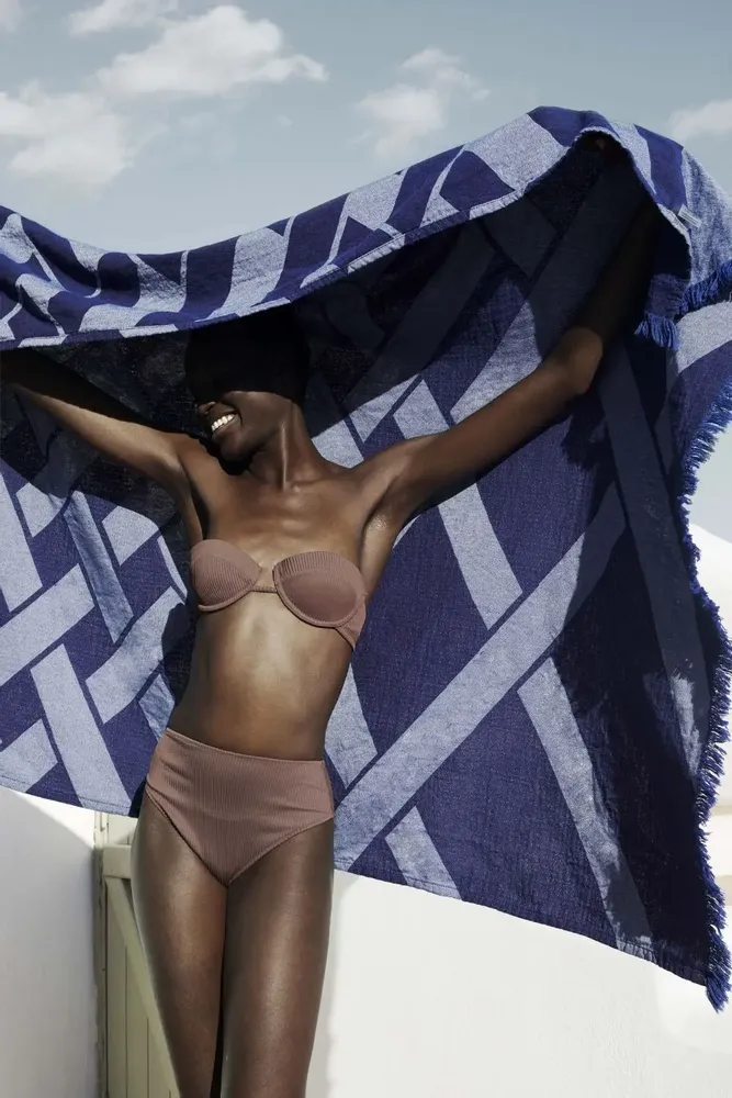 Sarongs - Beach towel ifansis ultramarine - LOOMCODE