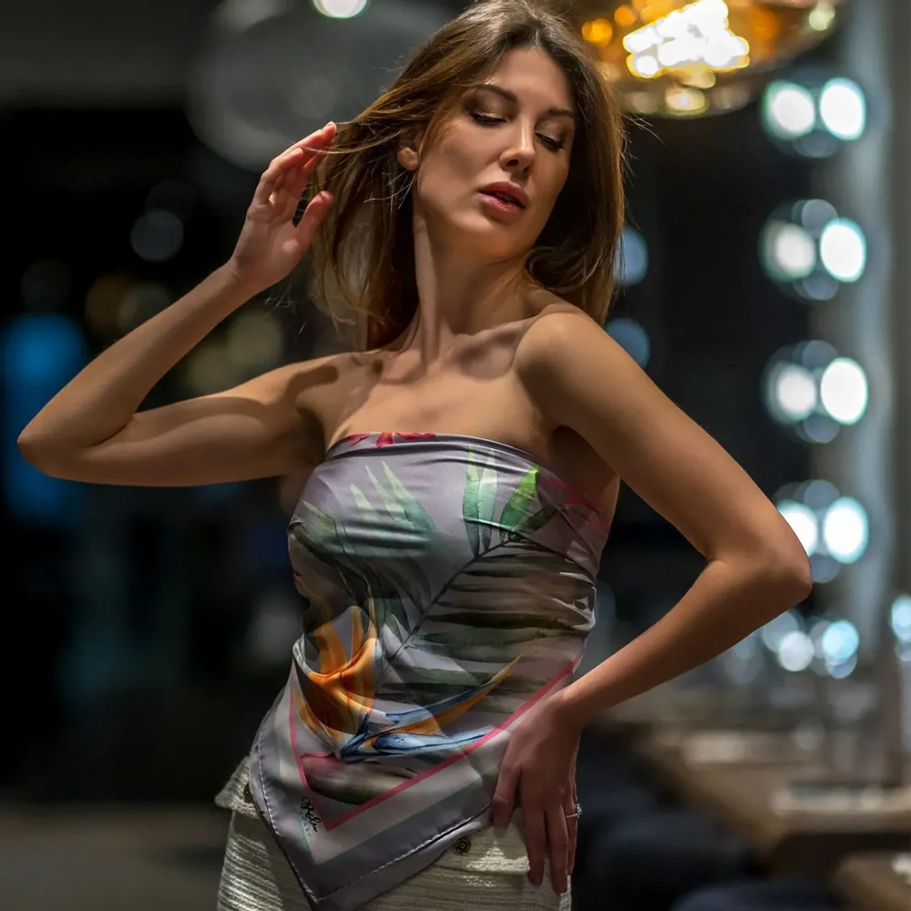 Scarves - Blossoming Beauty Scarf 90X90 CM - RALUFINEART