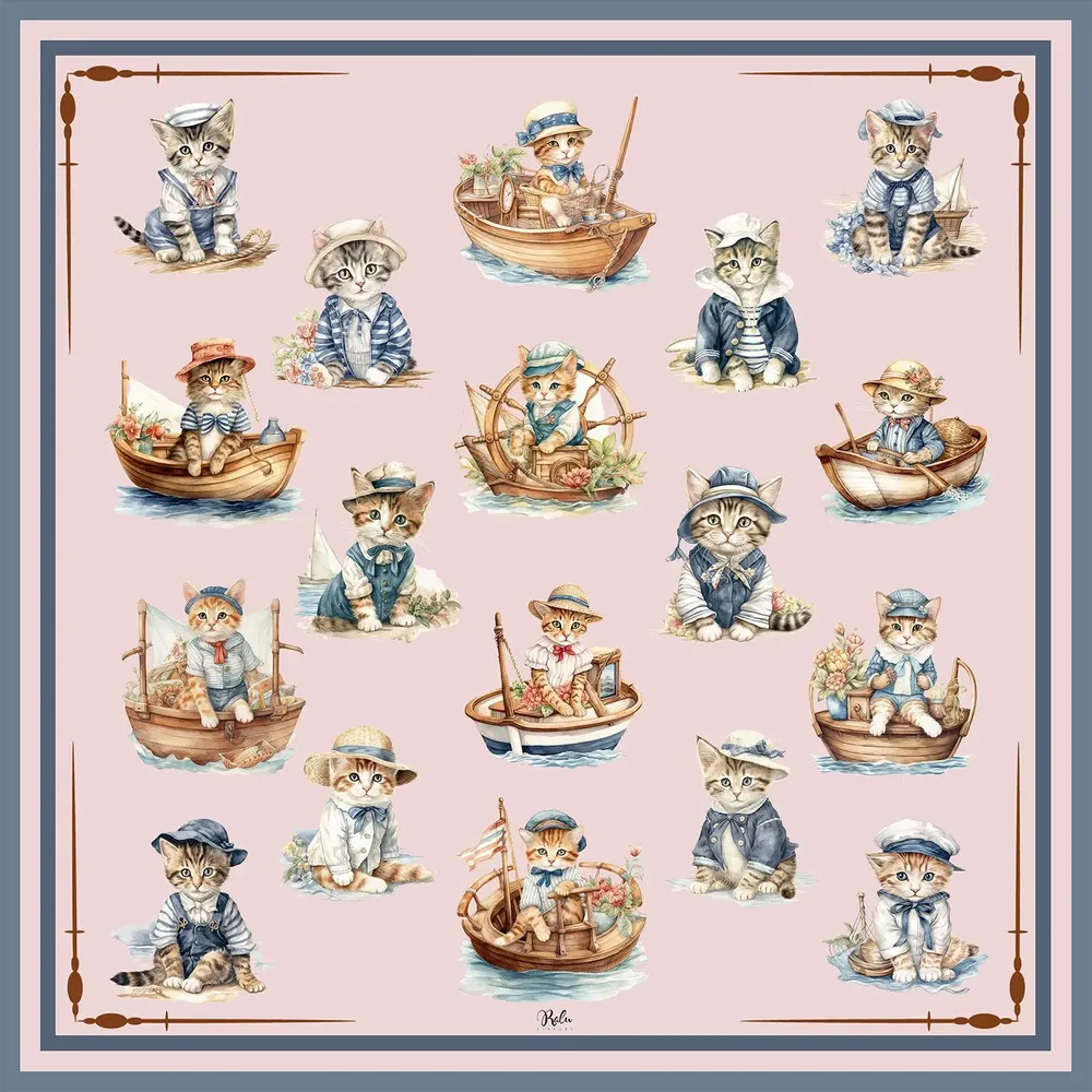 Foulards et écharpes - Foulard pour chat marin 45x45 cm - RALUFINEART