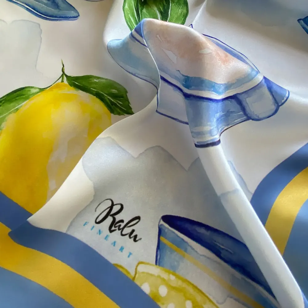 Scarves - Tea Time Scarf 70X70 CM - RALUFINEART