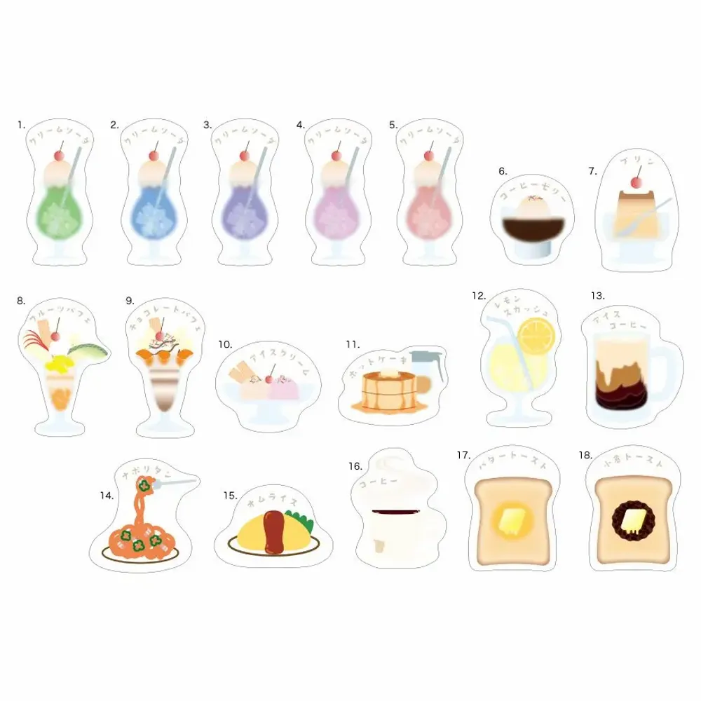 Papeterie - Static electricity stickers　Retro coffee shop series - ICHIKUDO