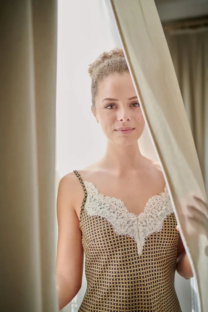 Vêtements de nuit - PJ set with lace - I WAS A SARI