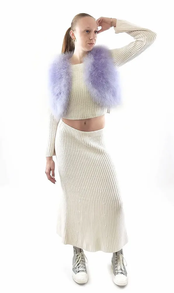 Prêt-à-porter - Gilet en plume soyeuse - MARCY PLUMASSIER - FEATHERS