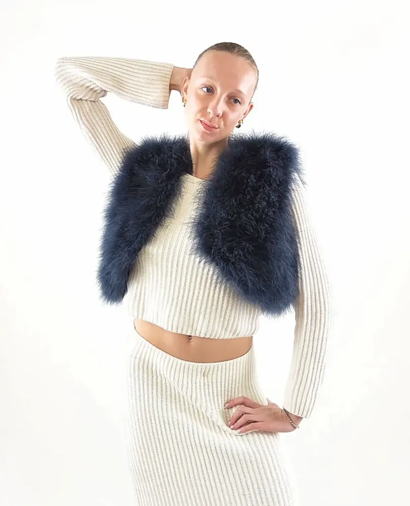 Prêt-à-porter - Gilet en plume soyeuse - MARCY PLUMASSIER - FEATHERS