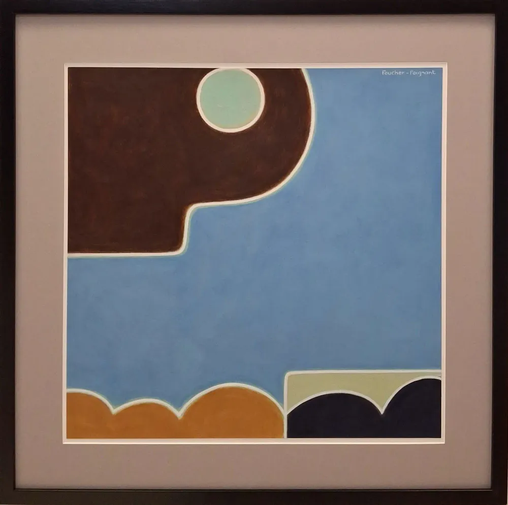Paintings - acrylic on paper framed 65cm x 65cm - FOUCHER-POIGNANT