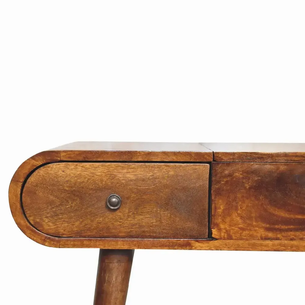 Autres tables  - Artisan Furniture Coiffeuse avec Miroir en Châtaignier, 3 Tiroirs, Marron Foncé - ARTISAN FURNITURE