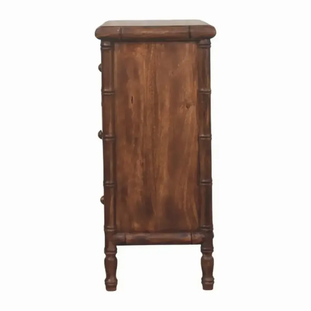 Chests of drawers - Artisan Furniture Solid Wood Bamboo Carved 3-Drawer Chest, Brown - ARTISAN FURNITURE