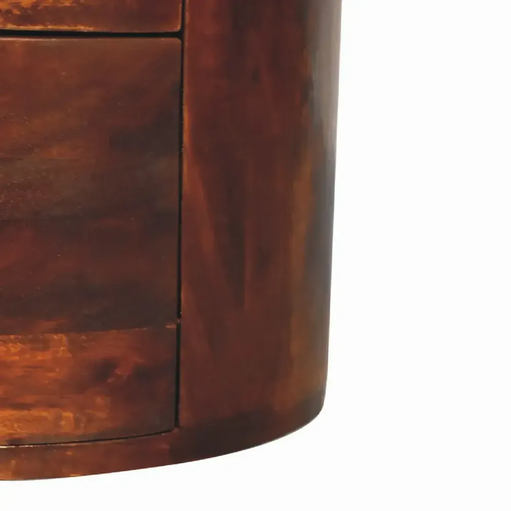Chests of drawers - Artisan Furniture Solid Wood Chestnut Drum Chest, 3 Drawers, Chestnut, Dark Brown - ARTISAN FURNITURE