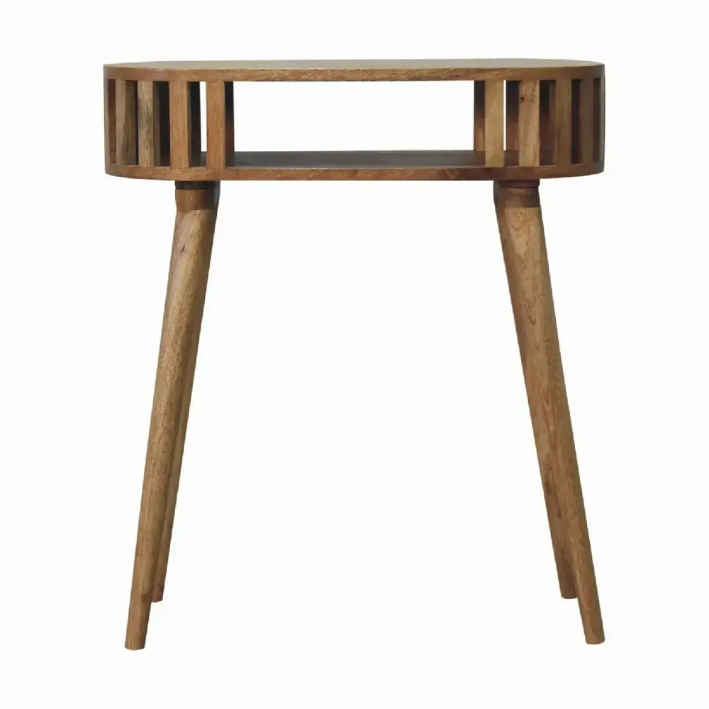 Console table - Artisan Furniture Solid Wood Ariella Console Table, Open Shelf, Nordic Legs, Beige - ARTISAN FURNITURE