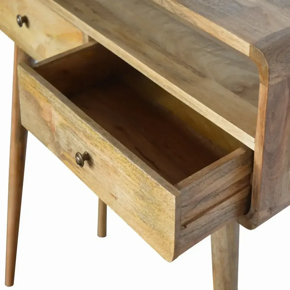 Consoles - Artisan Furniture Console Courbe Oak-ish, 2 Tiroirs et Fente Ouverte, Beige - ARTISAN FURNITURE