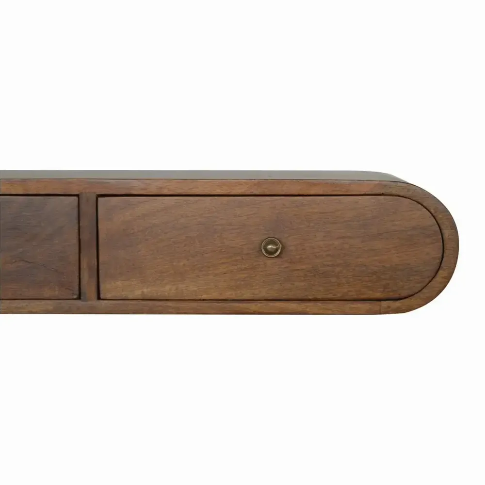 Console table - Artisan Furniture Solid Wood Floating Chestnut London Console, 2 Drawers, Dark Brown - ARTISAN FURNITURE