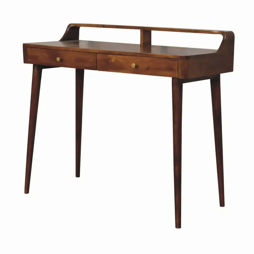 Consoles - Artisan Furniture Console surélevée en Châtaignier, 2 Tiroirs, Marron Foncé - ARTISAN FURNITURE