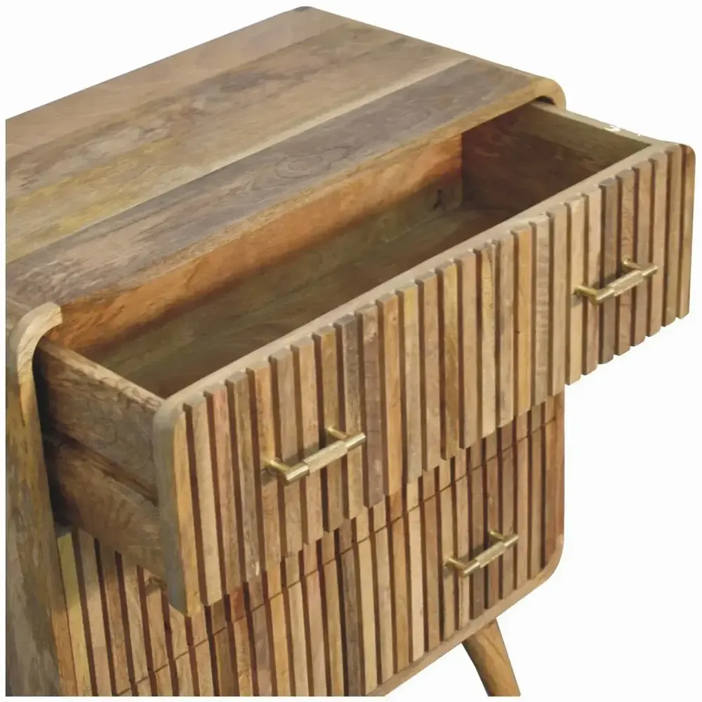Chiffonniers - Artisan Furniture en bois massif à rainures T-bar Commode, 3 Tiroirs, Marron - ARTISAN FURNITURE