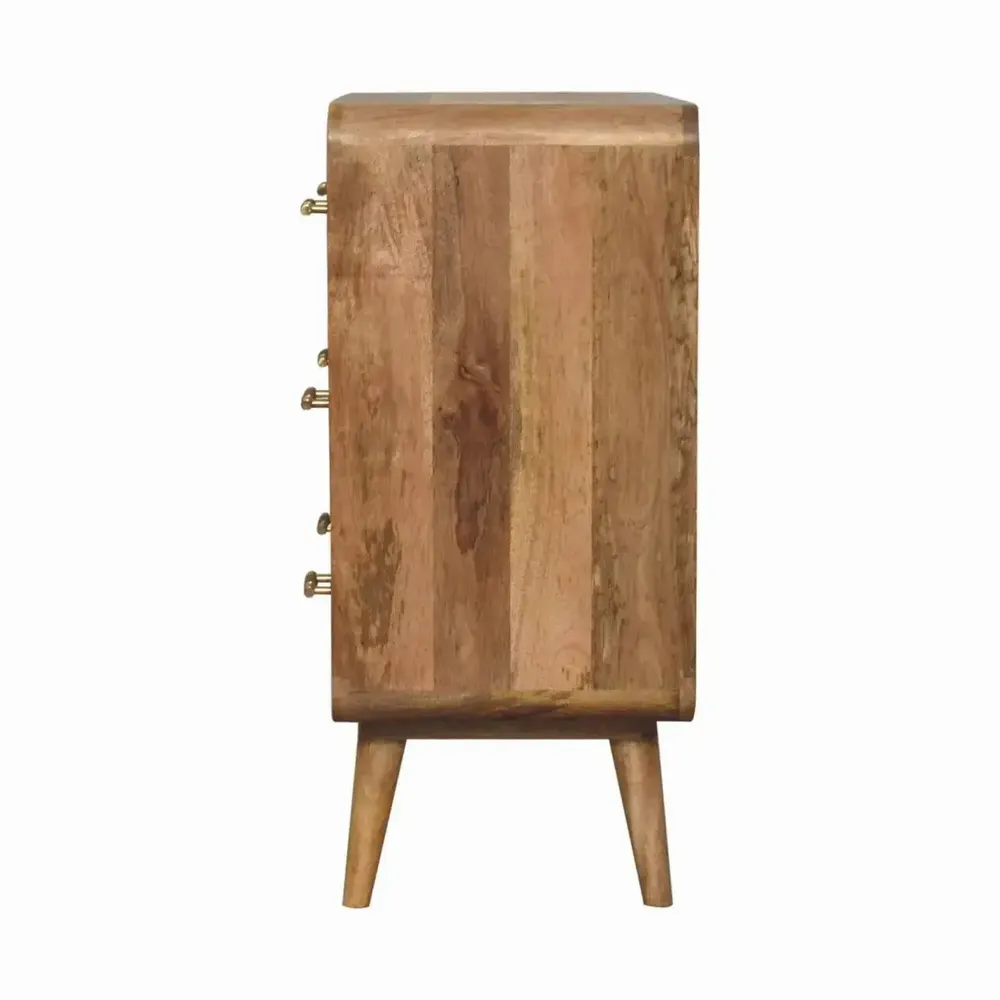 Chiffonniers - Artisan Furniture en bois massif à rainures T-bar Commode, 3 Tiroirs, Marron - ARTISAN FURNITURE