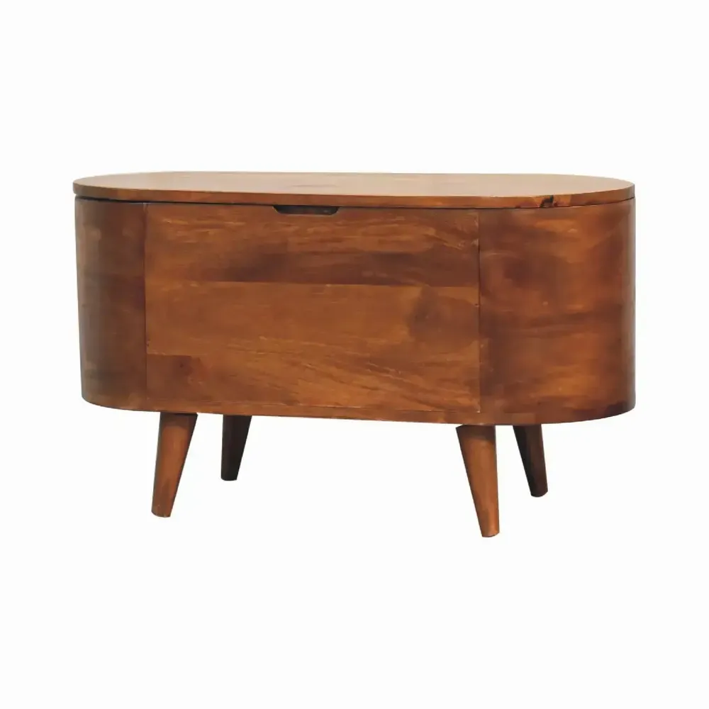 Storage boxes - Artisan Furniture Solid Wood Rounded Lid up Blanket Box, Chestnut, Brown - ARTISAN FURNITURE