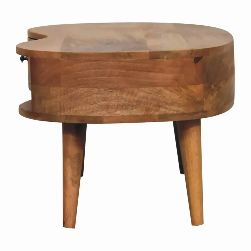 Tables basses - Artisan Furniture en bois massif Chêne clair Ondulé Table basse, 1 Tiroir et Niche ouverte, Beige - ARTISAN FURNITURE
