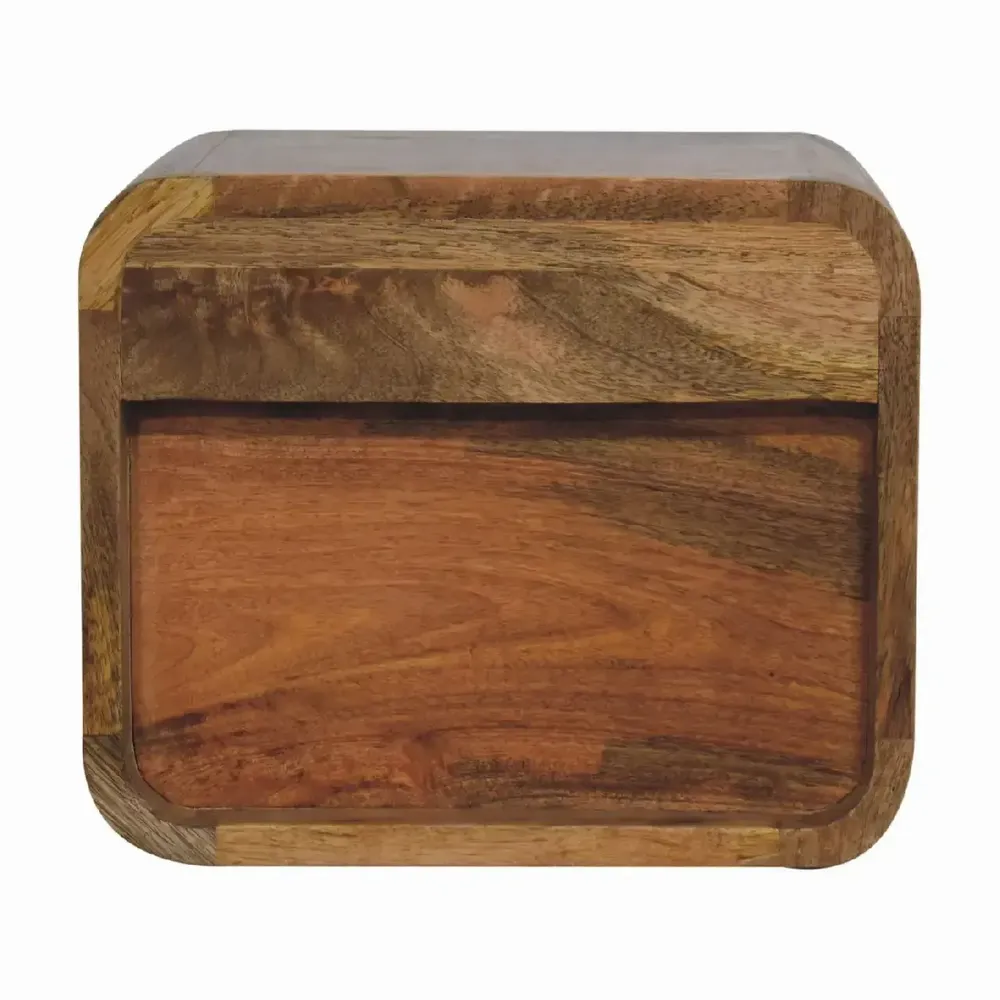 Tables de nuit - Artisan Furniture en bois massif Chêne clair Suspendu Table de chevet, Niche ouverte, Marron Clair - ARTISAN FURNITURE