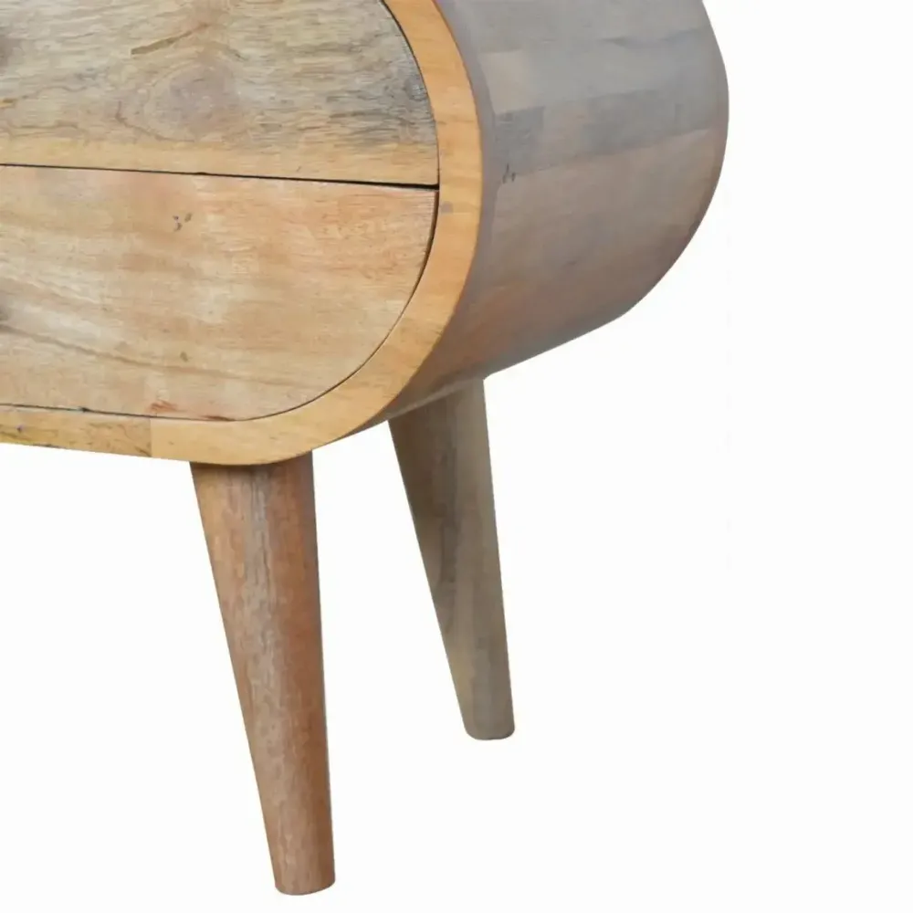 TV stands - Artisan Furniture Solid Wood London Media Unit, 2 Open Slots and 2 Drawers, Nordic Legs, Oak-ish, Brown - ARTISAN FURNITURE