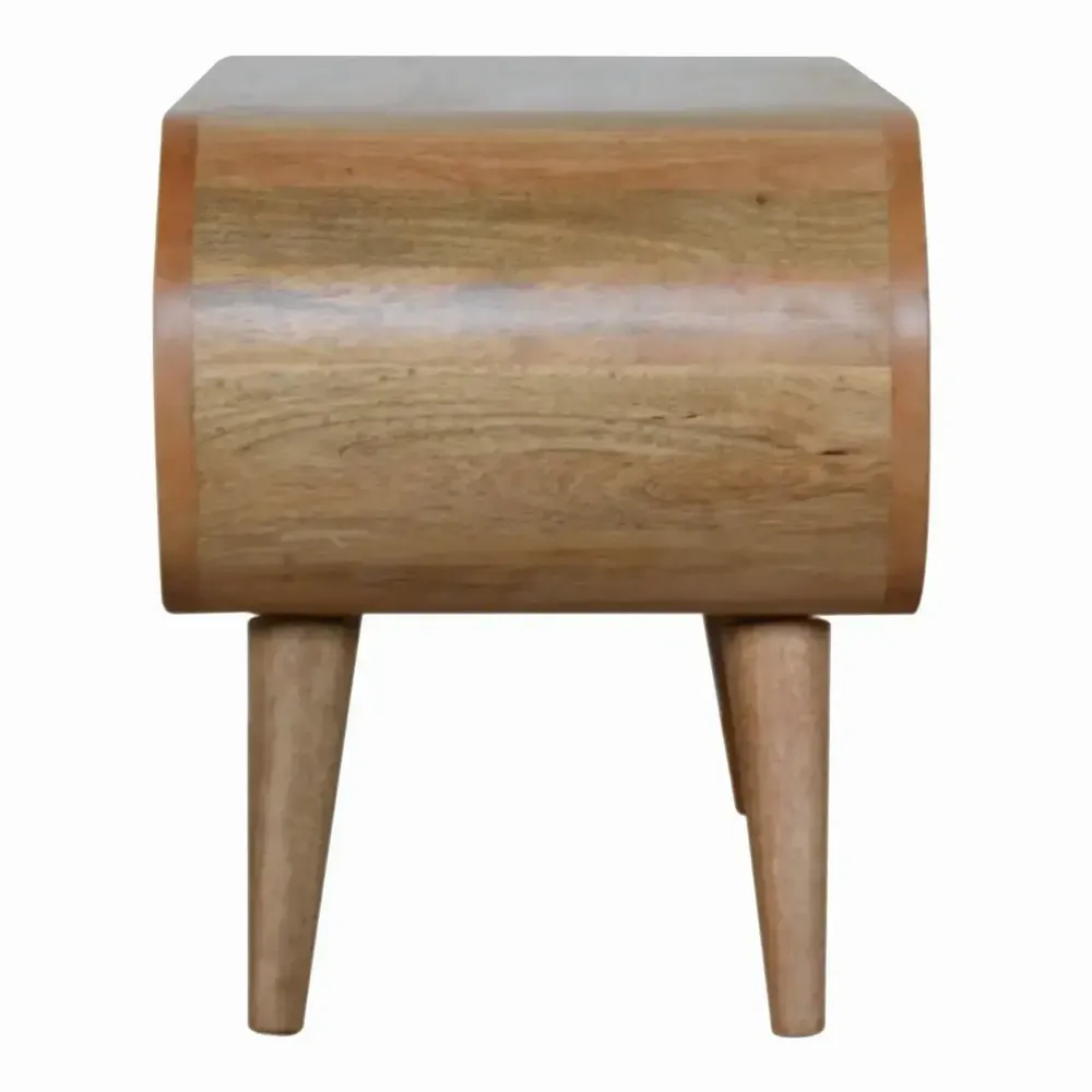 TV stands - Artisan Furniture Solid Wood London Media Unit, 2 Open Slots and 2 Drawers, Nordic Legs, Oak-ish, Brown - ARTISAN FURNITURE