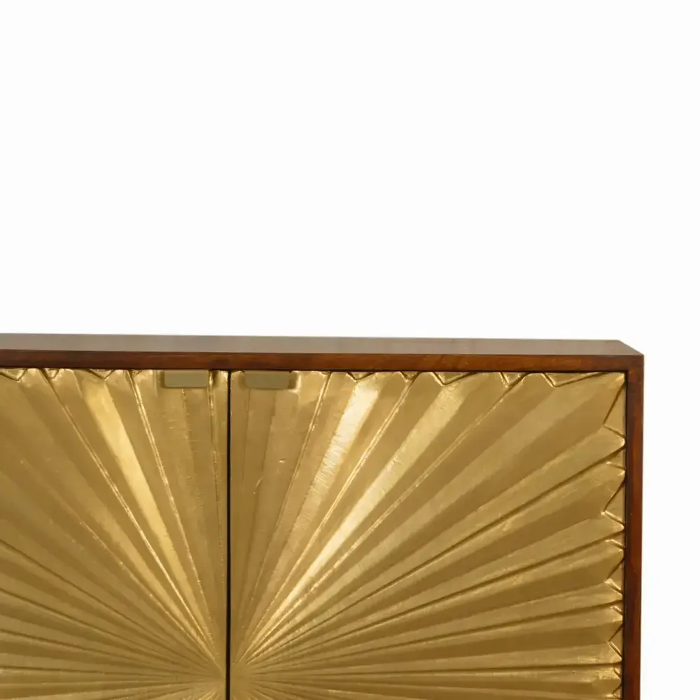 Buffets - Artisan Furniture en bois massif Manille Doré Armoire, Brass-Plated Portes, Doré and Dark Marron - ARTISAN FURNITURE