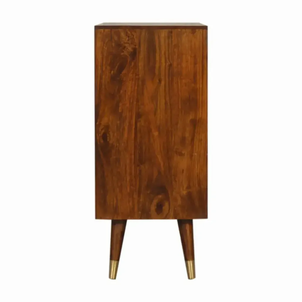 Buffets - Artisan Furniture en bois massif Manille Doré Armoire, Brass-Plated Portes, Doré and Dark Marron - ARTISAN FURNITURE