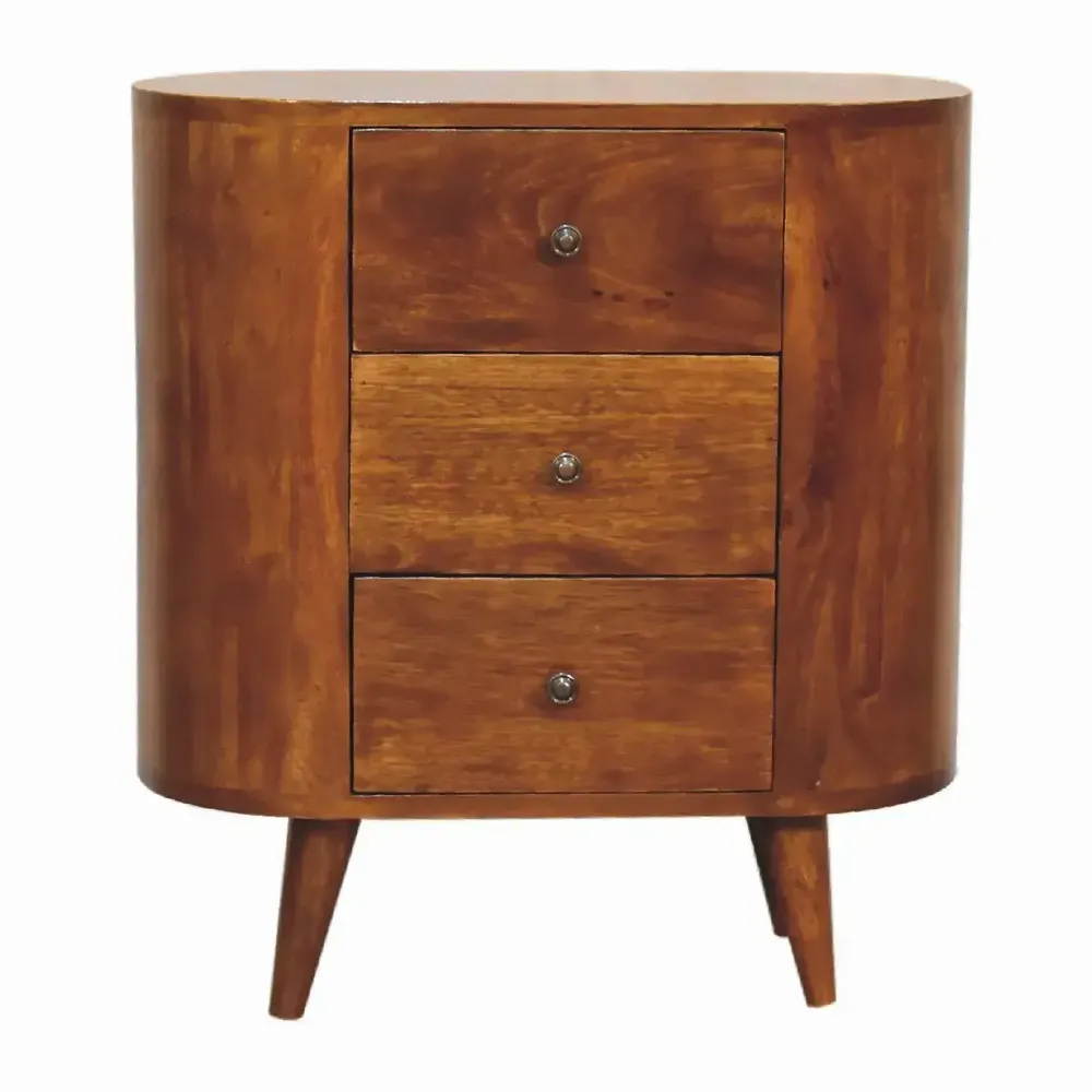 Buffets - Artisan Furniture en bois massif Mini Châtaigne Armoire, 3 Tiroirs, Dark Marron - ARTISAN FURNITURE