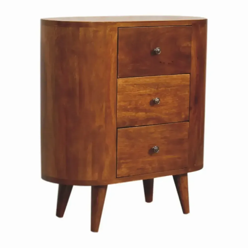 Buffets - Artisan Furniture en bois massif Mini Châtaigne Armoire, 3 Tiroirs, Dark Marron - ARTISAN FURNITURE