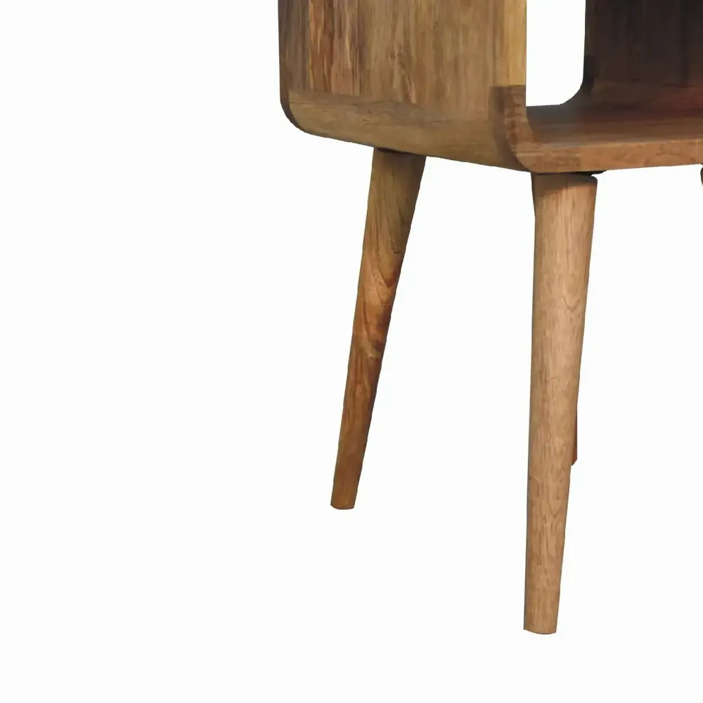 Tables de nuit - Artisan Furniture en bois massif Mini Chêne clair Courbe Lower Table de chevet, 1 Tiroir et Niche ouverte, Beige - ARTISAN FURNITURE