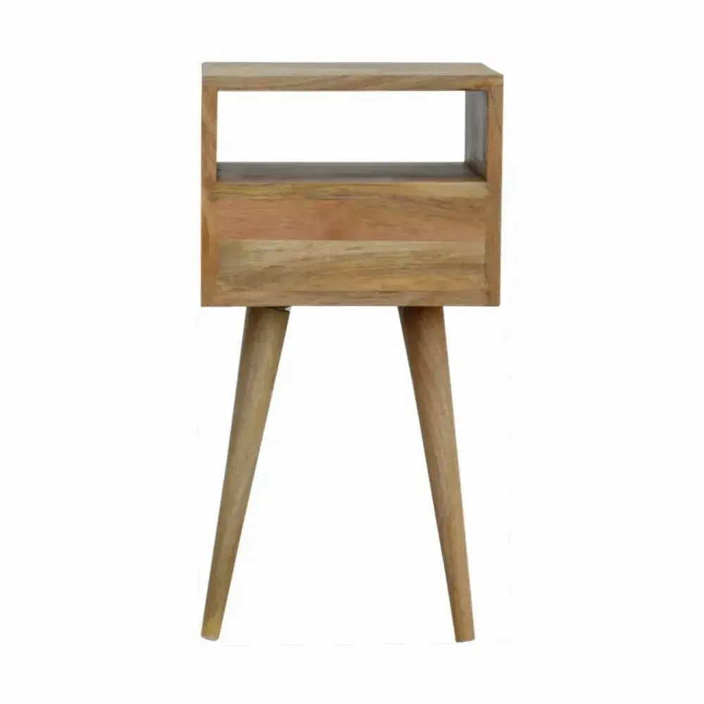 Tables de nuit - Artisan Furniture en bois massif Mini Chêne clair Table de chevet, 1 Tiroir et Niche ouverte, Beige - ARTISAN FURNITURE