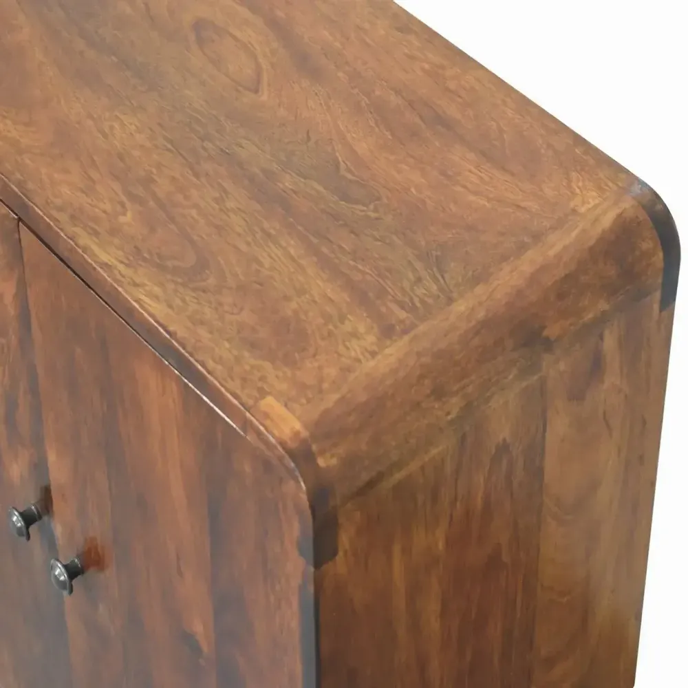 Buffets - Artisan Furniture en bois massif Mini Classic Commodenut Armoire, 2 Portes, 2 Étagères, Marron Foncé - ARTISAN FURNITURE