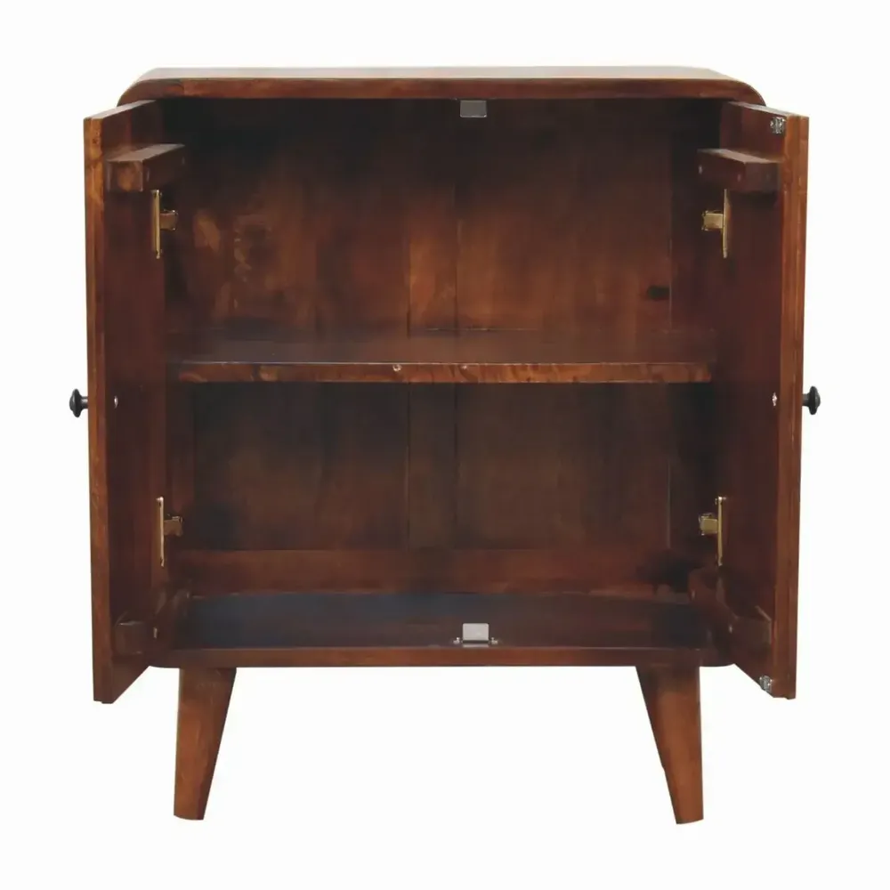 Buffets - Artisan Furniture en bois massif Mini Classic Commodenut Armoire, 2 Portes, 2 Étagères, Marron Foncé - ARTISAN FURNITURE