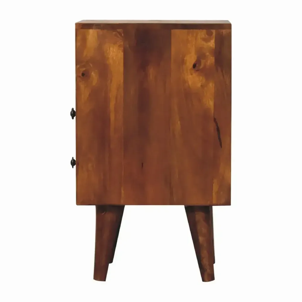 Tables de nuit - Artisan Furniture en bois massif Mini Classic Commodenut Table de chevet, 2 Tiroirs et Niche ouverte, Marron Foncé - ARTISAN FURNITURE