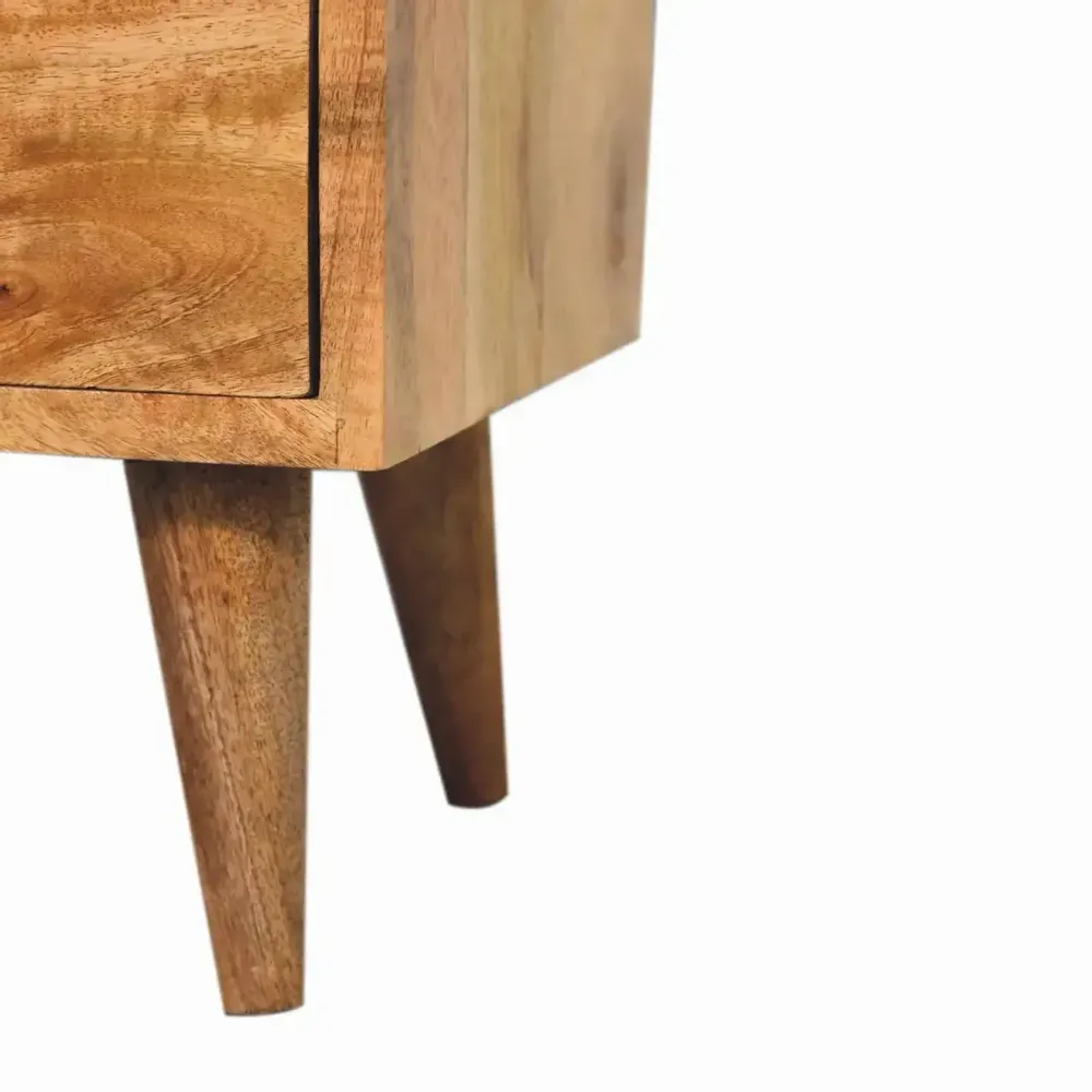 Tables de nuit - Artisan Furniture en bois massif Mini Classic Ouvert Table de chevet, 2 Tiroirs et Niche ouverte, Chêne clair, Marron - ARTISAN FURNITURE