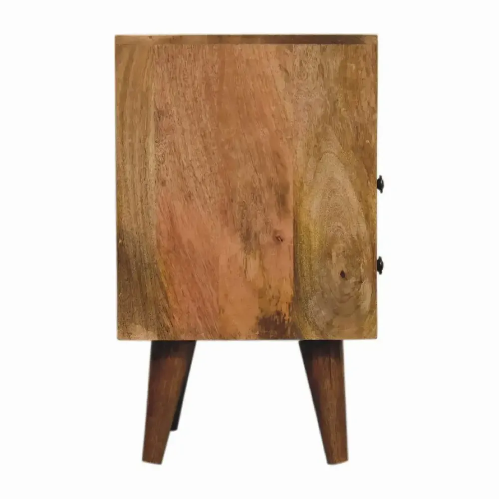Tables de nuit - Artisan Furniture en bois massif Mini Classic Ouvert Table de chevet, 2 Tiroirs et Niche ouverte, Chêne clair, Marron - ARTISAN FURNITURE