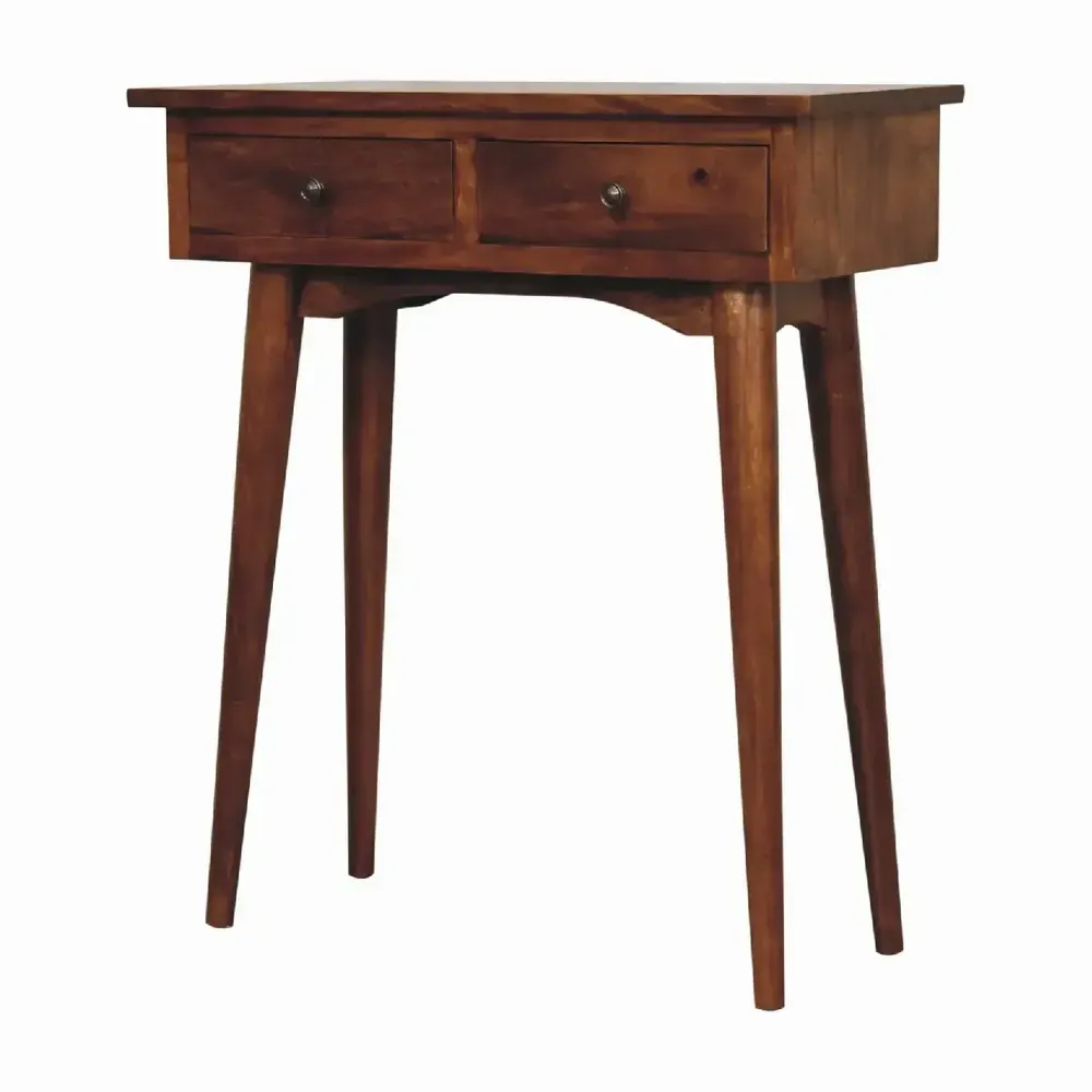 Consoles - Artisan Furniture en bois massif Mini Commodenut Hallway Console, 2 Tiroirs, Pieds nordiques, Commodenut, Marron - ARTISAN FURNITURE
