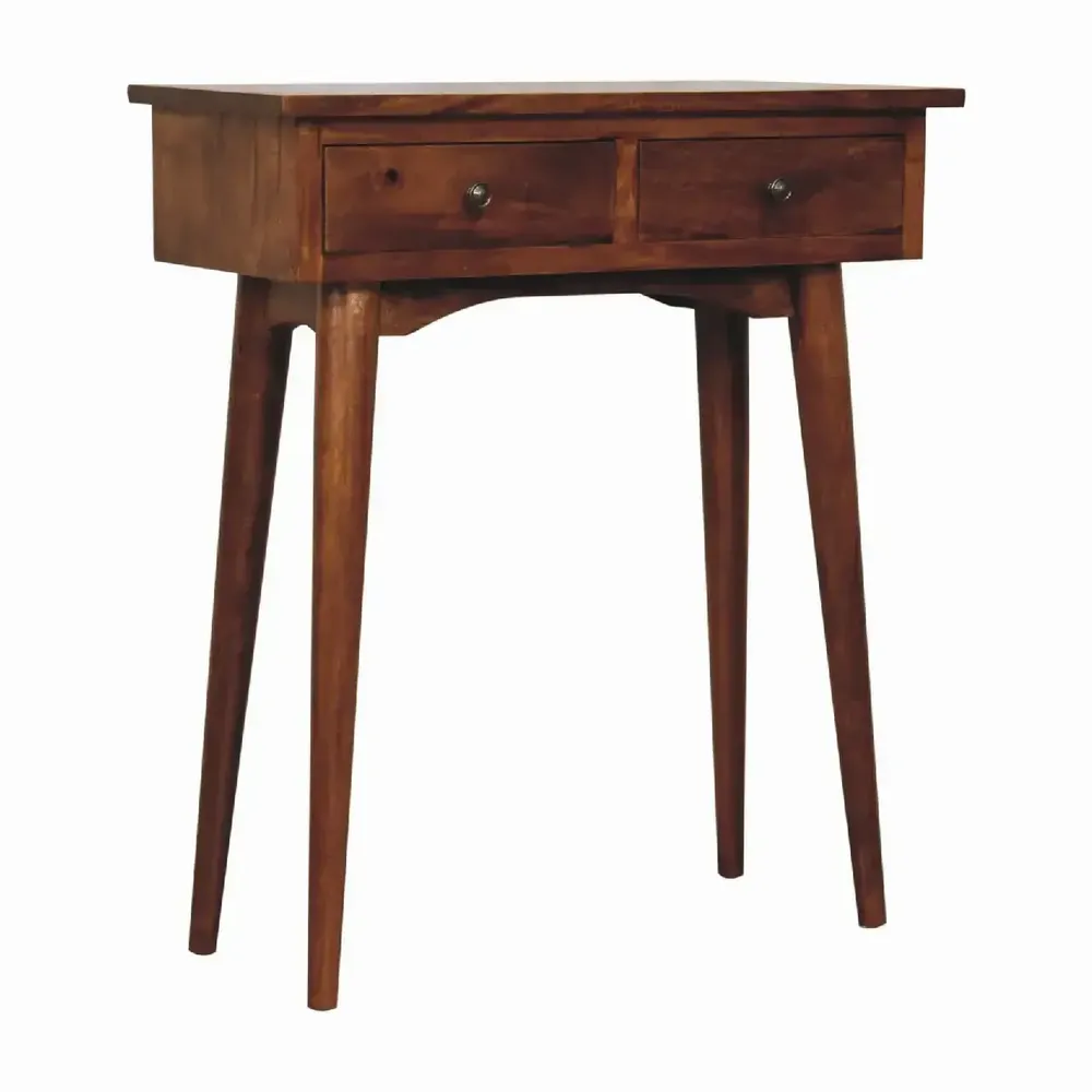 Consoles - Artisan Furniture en bois massif Mini Commodenut Hallway Console, 2 Tiroirs, Pieds nordiques, Commodenut, Marron - ARTISAN FURNITURE