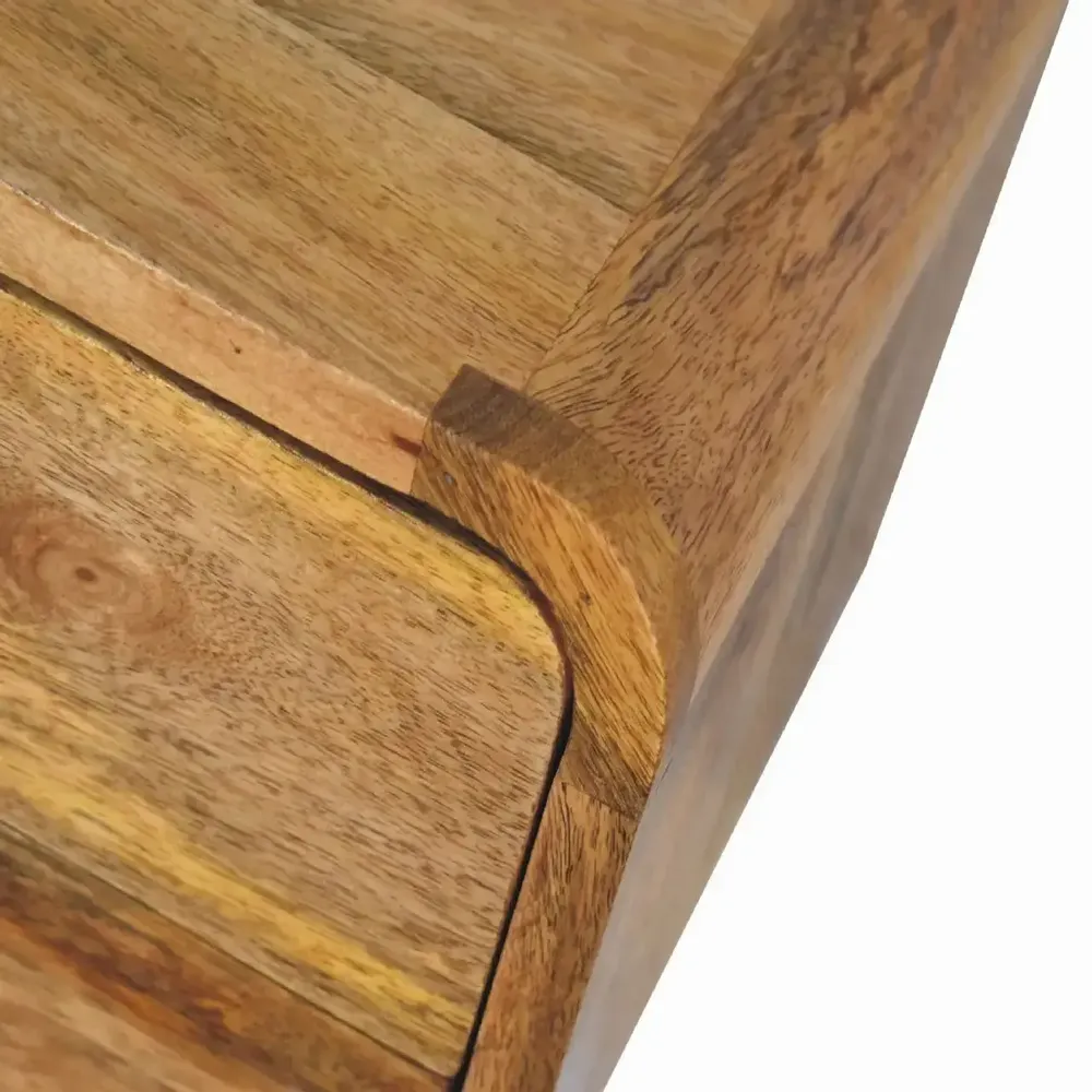 Tables de nuit - Artisan Furniture en bois massif Mini Courbe Chêne clair Suspendu Table de chevet, 2 Tiroirs, Beige - ARTISAN FURNITURE