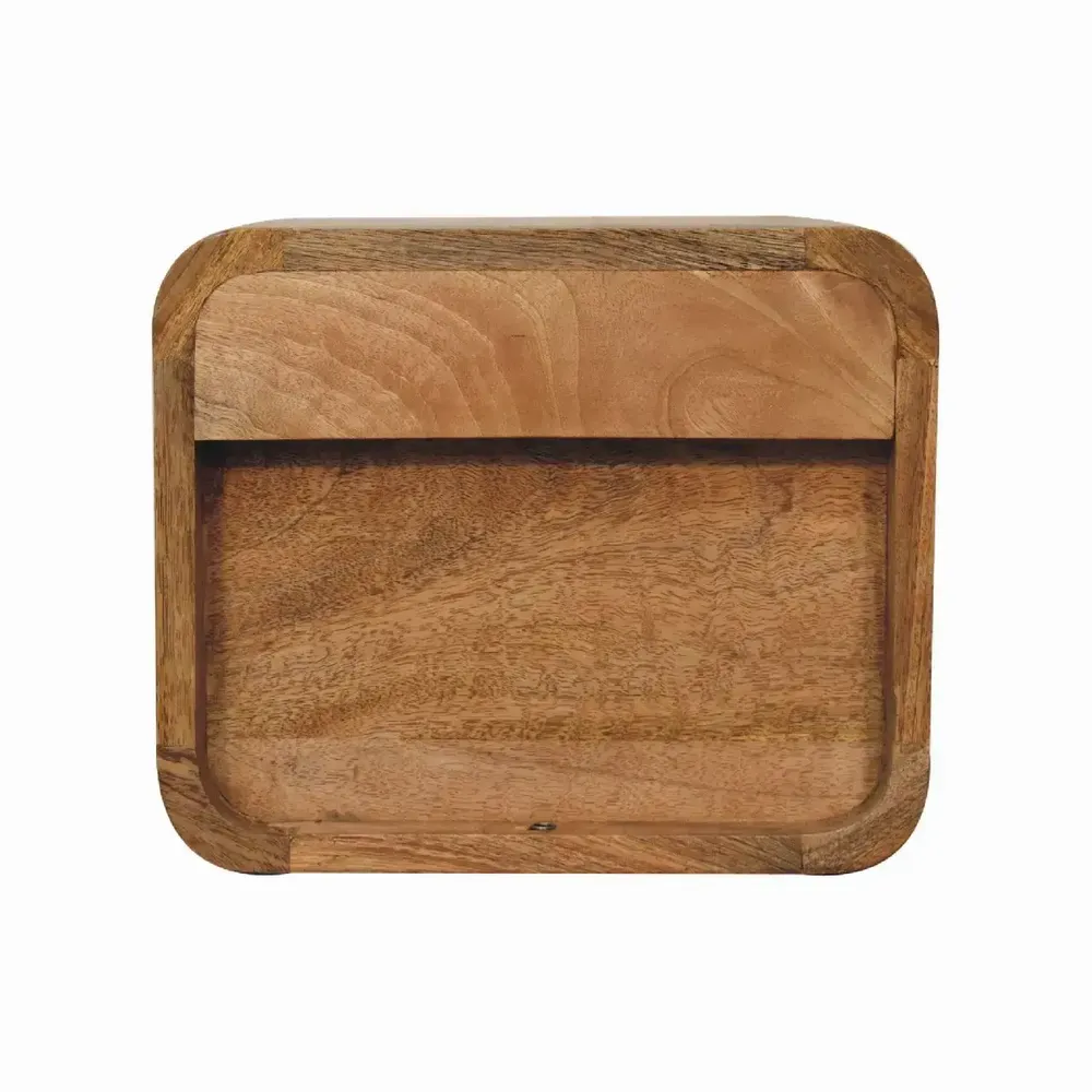 Tables de nuit - Artisan Furniture en bois massif Mini Courbe Chêne clair Suspendu Table de chevet, 2 Tiroirs, Beige - ARTISAN FURNITURE