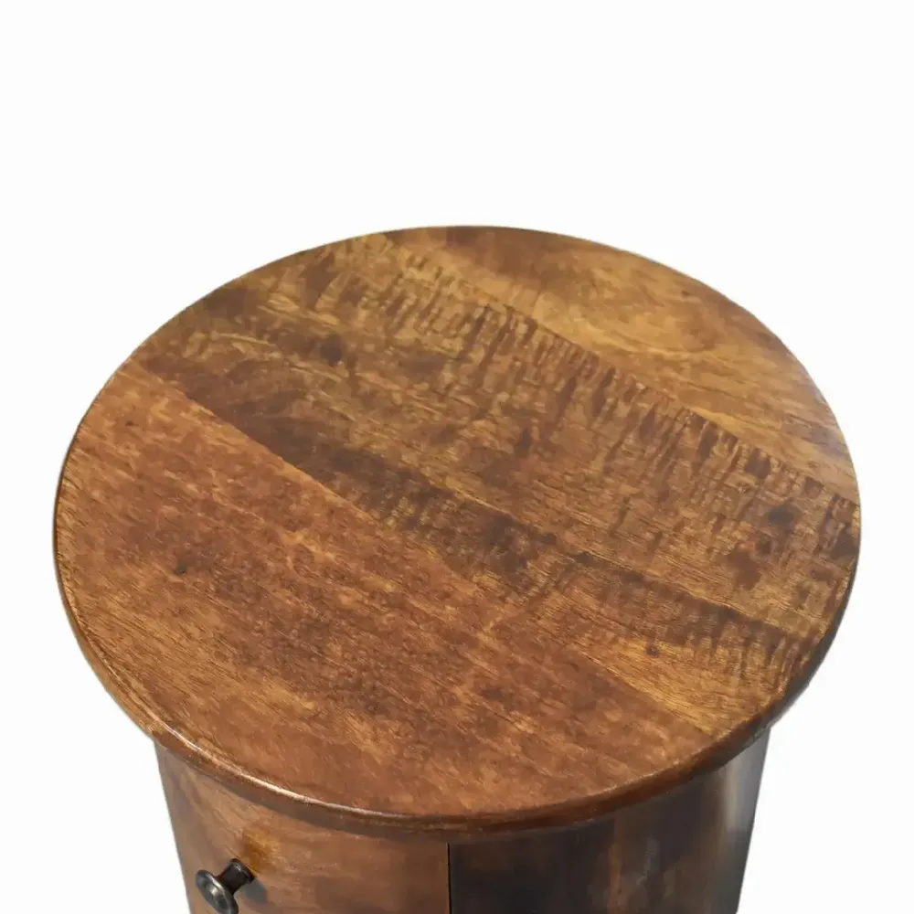 Chiffonniers - Artisan Furniture en bois massif Mini Drum Commode, 2 Tiroirs, Commodenut, Marron - ARTISAN FURNITURE