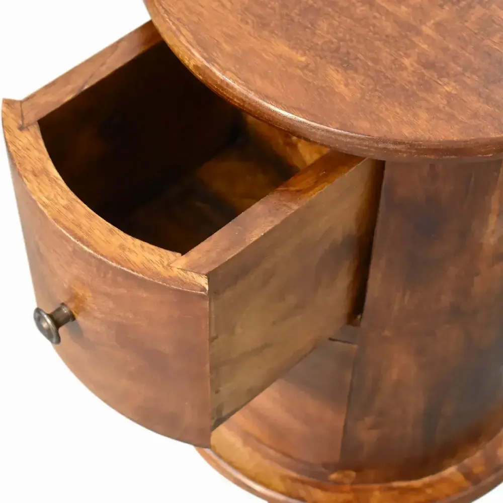 Chiffonniers - Artisan Furniture en bois massif Mini Drum Commode, 2 Tiroirs, Commodenut, Marron - ARTISAN FURNITURE