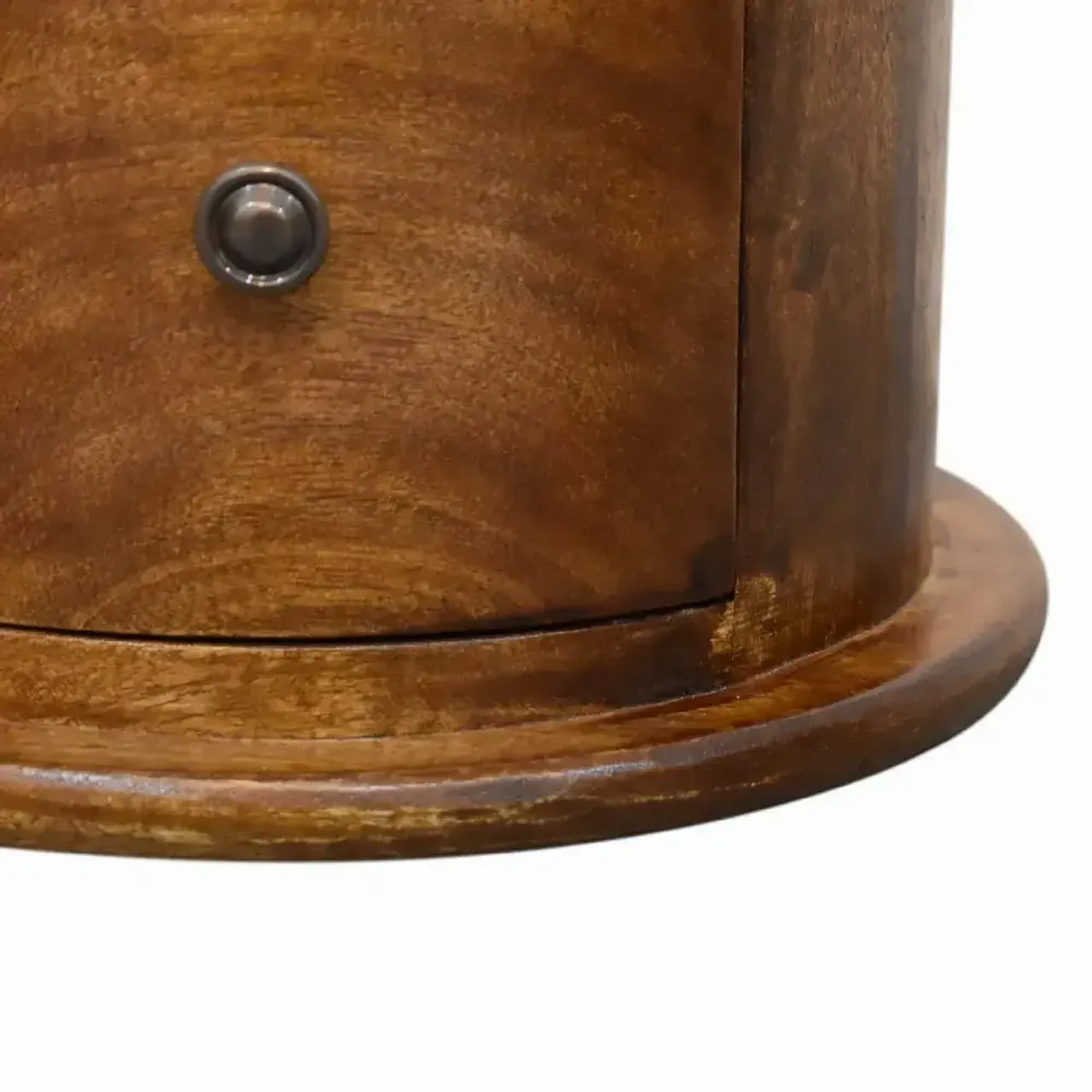 Chiffonniers - Artisan Furniture en bois massif Mini Drum Commode, 2 Tiroirs, Commodenut, Marron - ARTISAN FURNITURE
