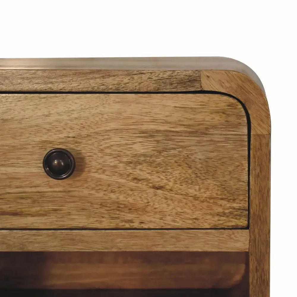 Tables de nuit - Artisan Furniture en bois massif Mini Suspendu Ouvert Table de chevet, 1 Tiroir et 1 Niche ouverte, Chêne clair, Marron - ARTISAN FURNITURE