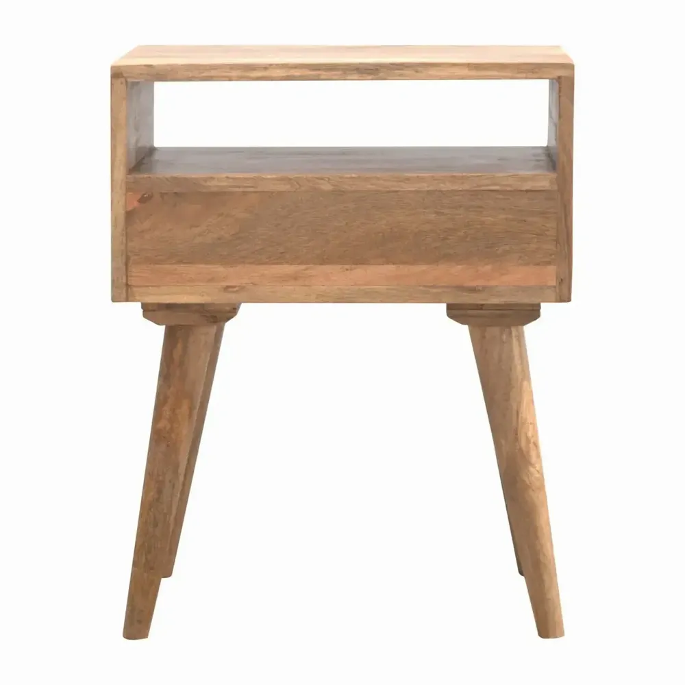 Tables de nuit - Artisan Furniture en bois massif Modern Table de chevet, 1 Tiroir et Niche ouverte, Beige - ARTISAN FURNITURE