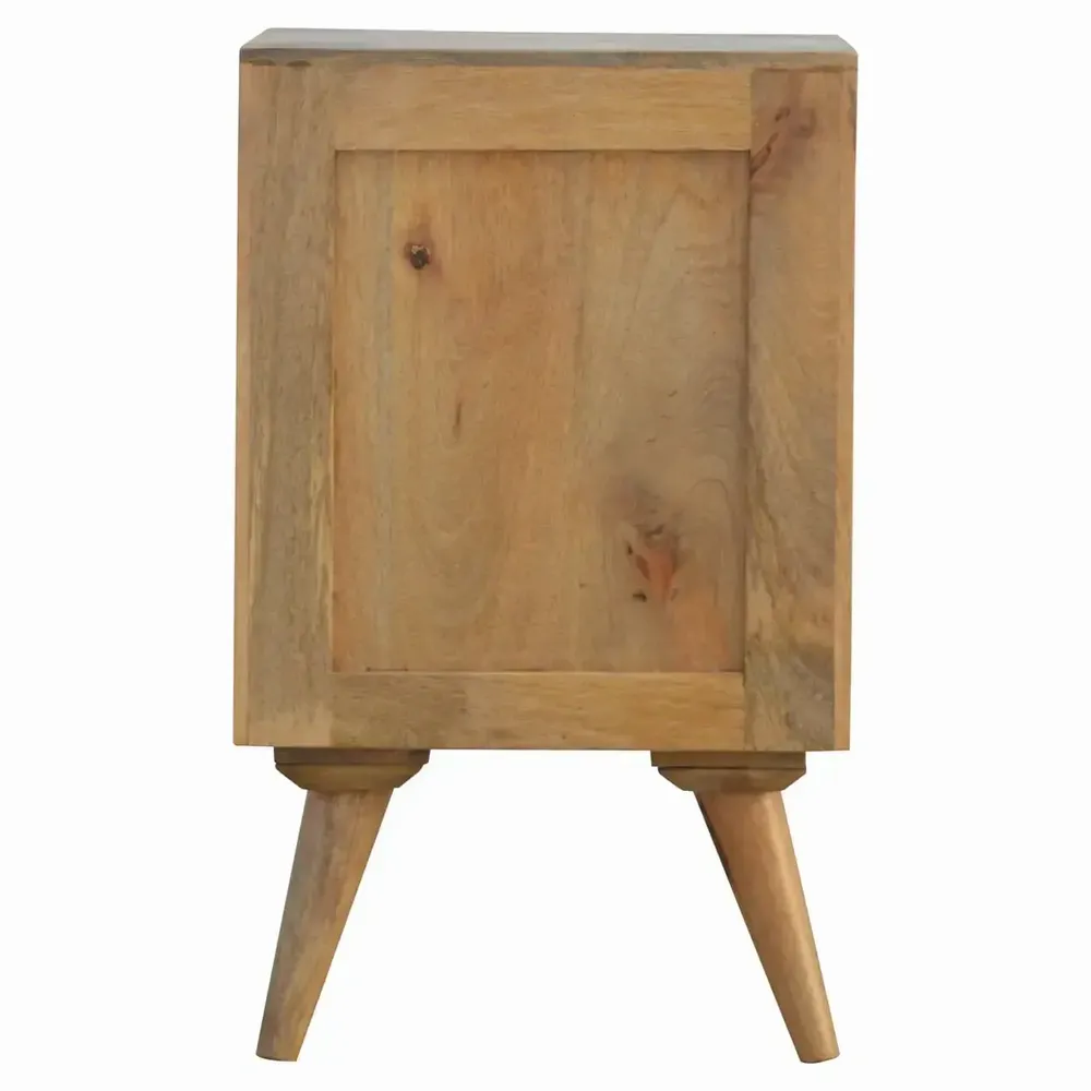 Night tables - Artisan Furniture Solid Wood Wall Mounted Rounded Nightstand, 4 Drawers, Light Brown - ARTISAN FURNITURE