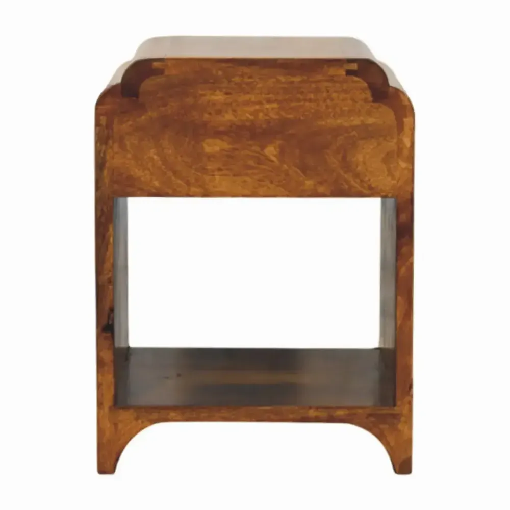 Tables de nuit - Artisan Furniture en bois massif Newton Mini Commodenut Table de chevet avec a drawer et open shelf, Marron Foncé - ARTISAN FURNITURE