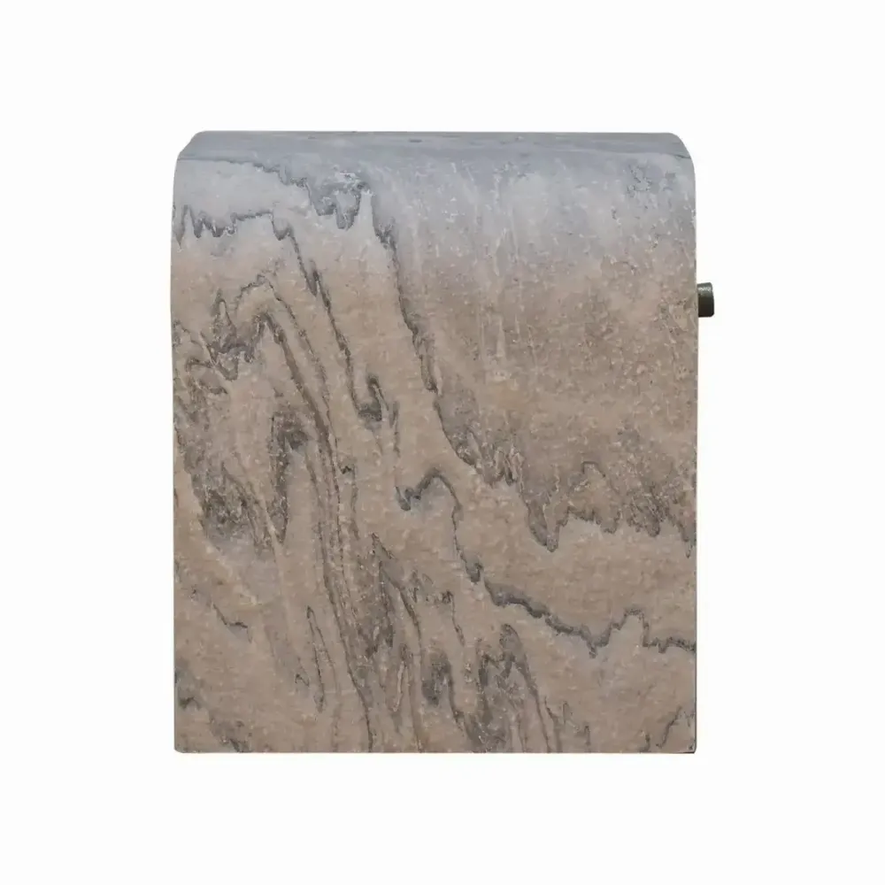 Tables de nuit - Artisan Furniture en bois massif Nouveau Table de chevet, 1 Tiroir, Laminated Marble Effect-White - ARTISAN FURNITURE