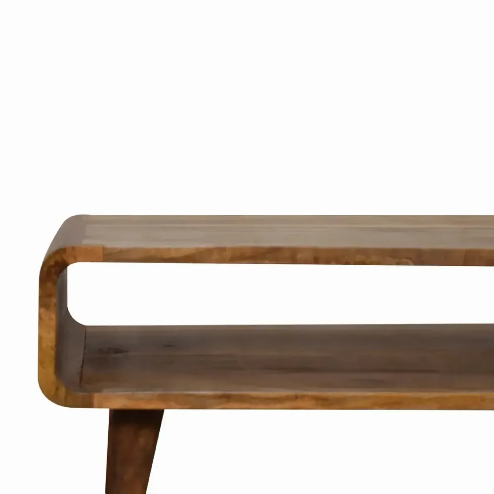 TV stands - Artisan Furniture Solid Wood Open Oak-ish Media Unit, 1 Open Slot, Brown - ARTISAN FURNITURE